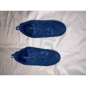 Kids Youth Size 1 Blue Mesh Sneakers Slip On Bungee Laces Athletic Running Shoes